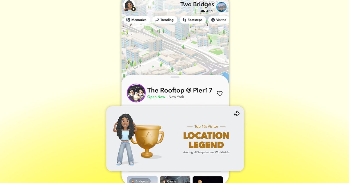 Snapchat Place Loyalty ajoute une touche concurrentielle à Snap Map