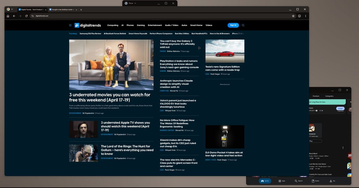 Le nouveau mode bureau de Google clarifie une chose : Samsung DeX était sur quelque chose