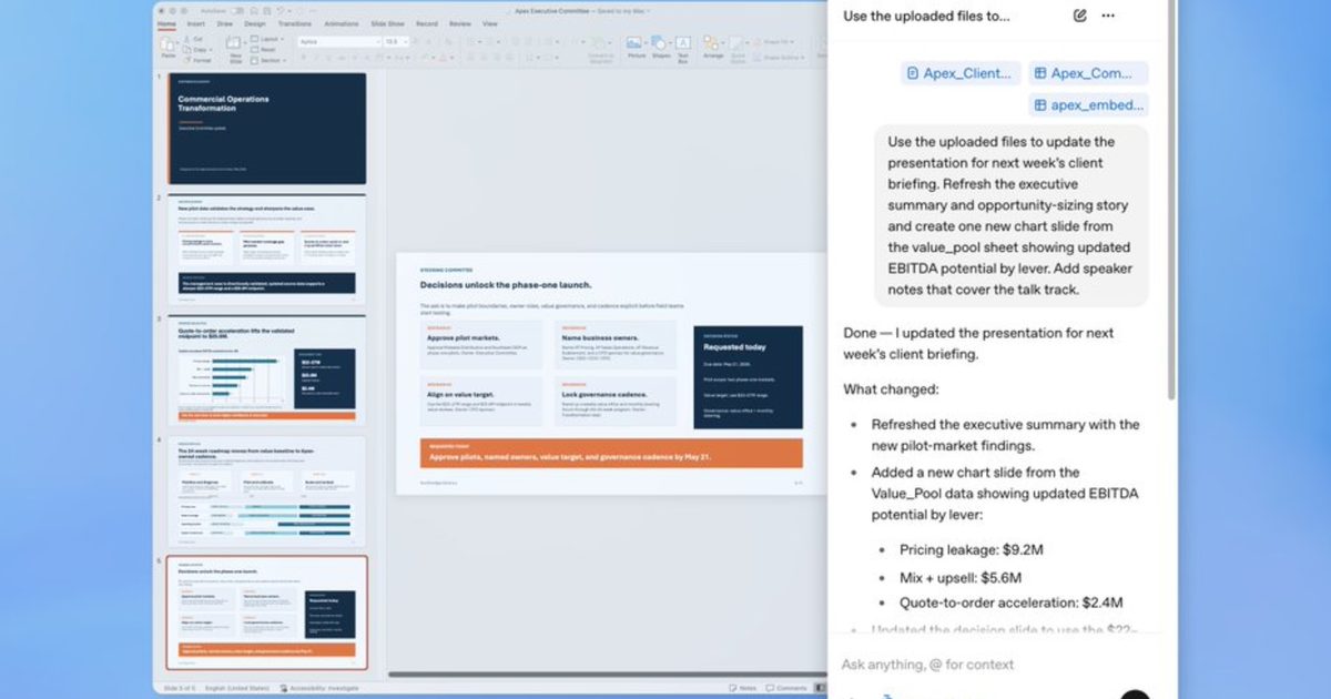 ChatGPT arrive sur PowerPoint et veut que vous vous frayiez un chemin à travers les diapositives